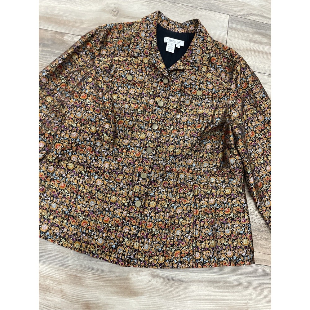 Coldwater Creek Floral Jacquard Blazer Jacket, Casual, Dressy XL - Picture 4 of 6